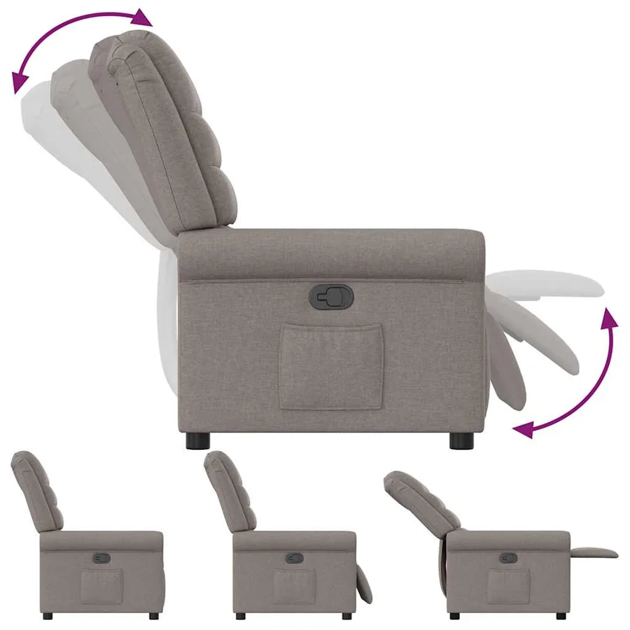 Fauteuil inclinable Taupe Tissu - 6
