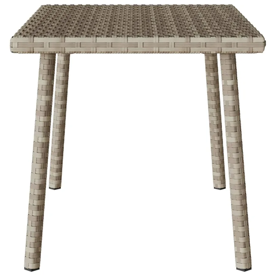 Table basse de jardin rectangulaire gris clair résine tressée - 5