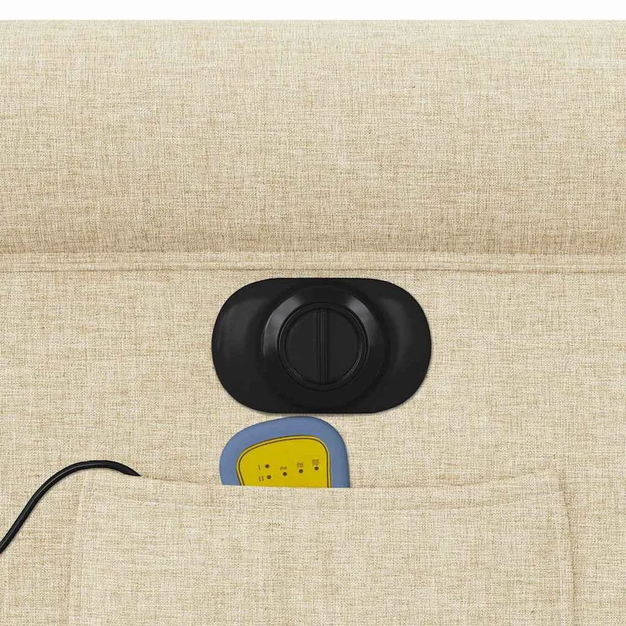 Fauteuil inclinable de massage électrique Crème Tissu - 15