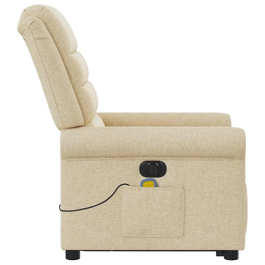 Fauteuil inclinable de massage électrique Crème Tissu - 6