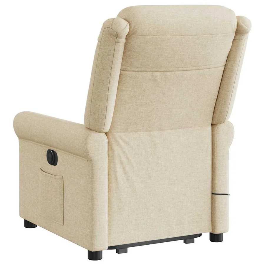 Fauteuil inclinable de massage électrique Crème Tissu - 7