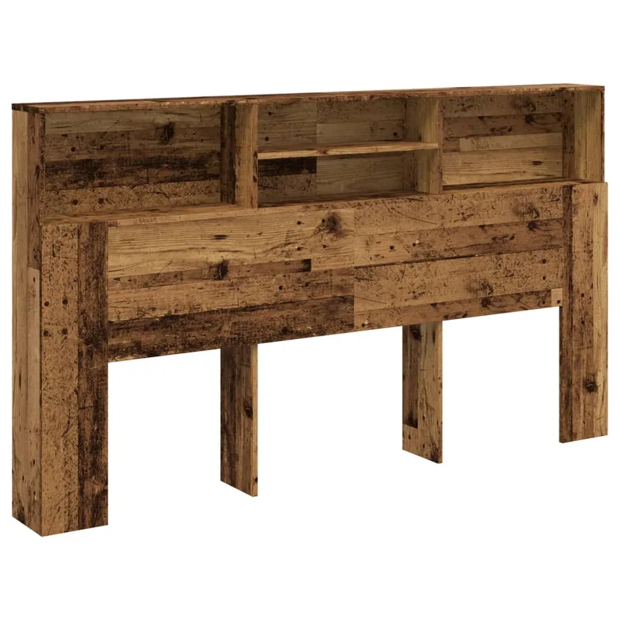 Armoire de tête de lit vieux bois 180x19x103,5 cm - 2