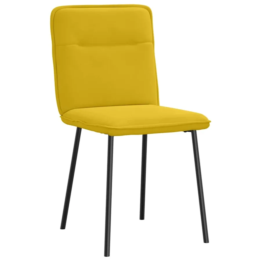 Chaises à manger lot de 2 Jaune Velours - 3