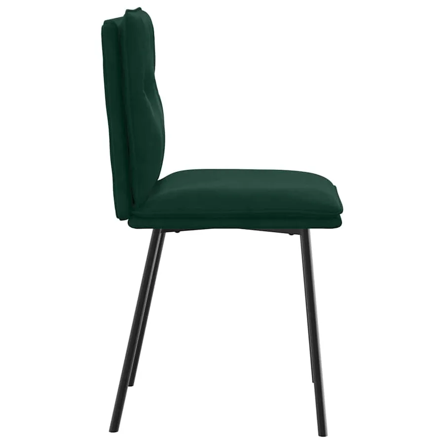 Chaises à manger lot de 2 Vert foncé Velours - 5
