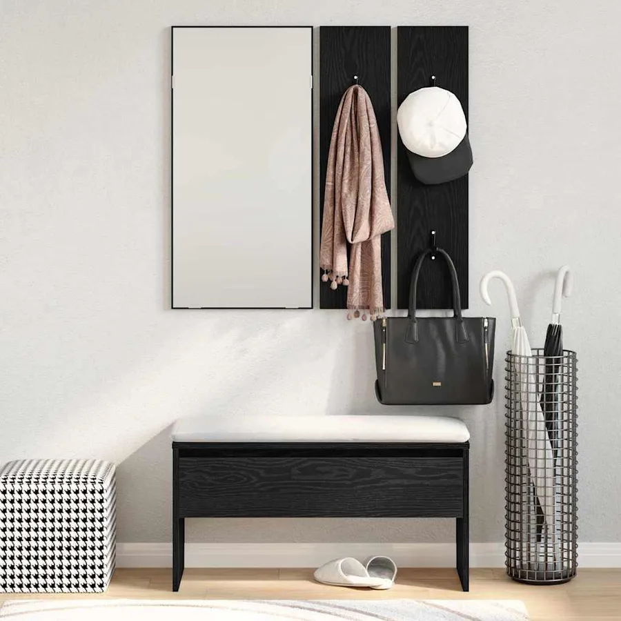 Ensemble de meubles d'entrée 4 pcs Chêne noir Bois d'ingénierie - 4
