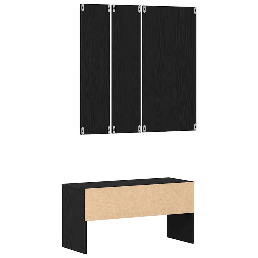 Ensemble de meubles d'entrée 4 pcs Chêne noir Bois d'ingénierie - 6