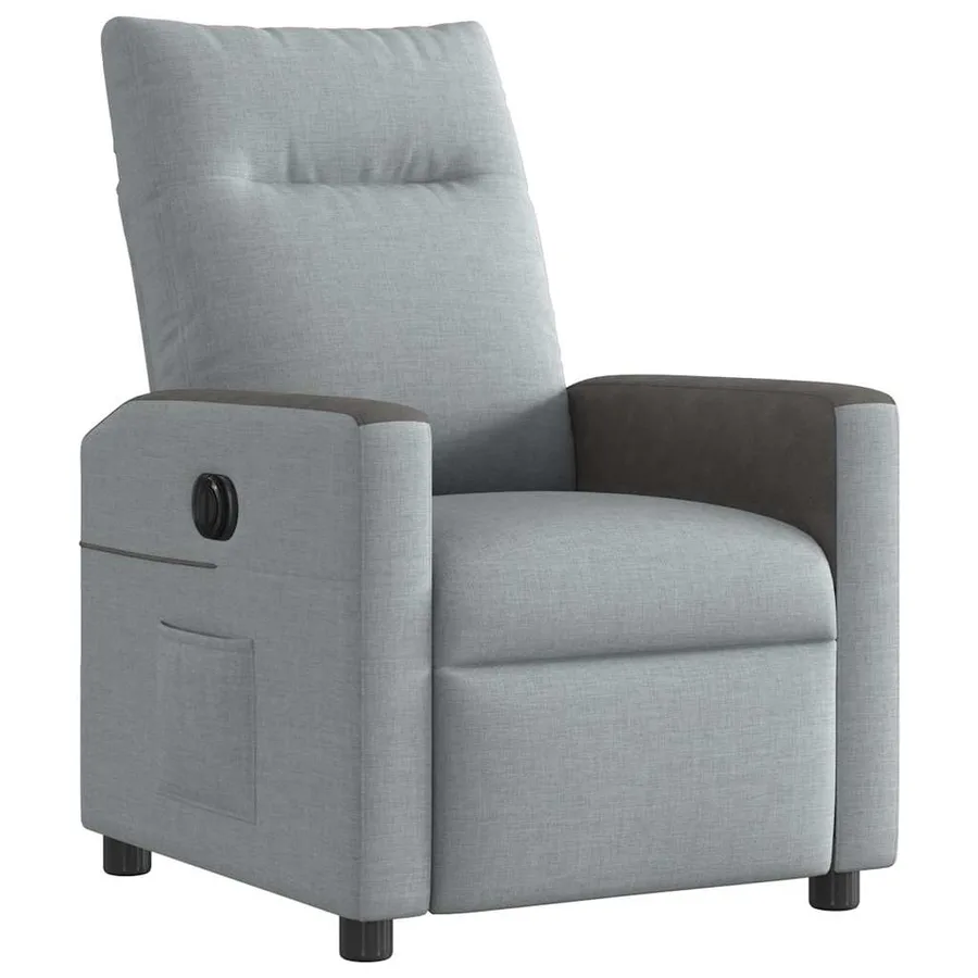 Fauteuil inclinable électrique Gris clair Tissu - 4
