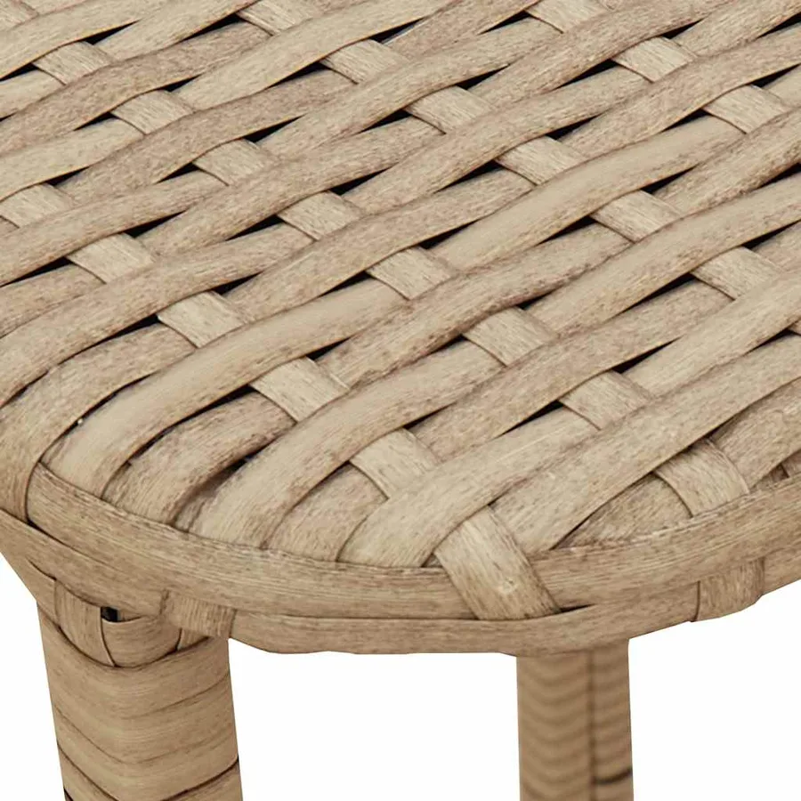 Table de jardin pliante beige 90 x 51 x 75 cm polyrotin - 9
