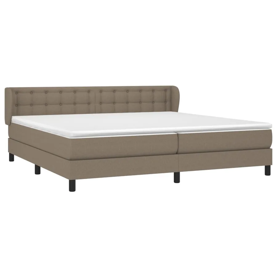 Sommier à lattes de lit avec matelas Taupe 200x200 cm Tissu - 3