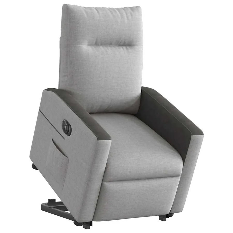 Fauteuil inclinable électrique gris nuage tissu - 2