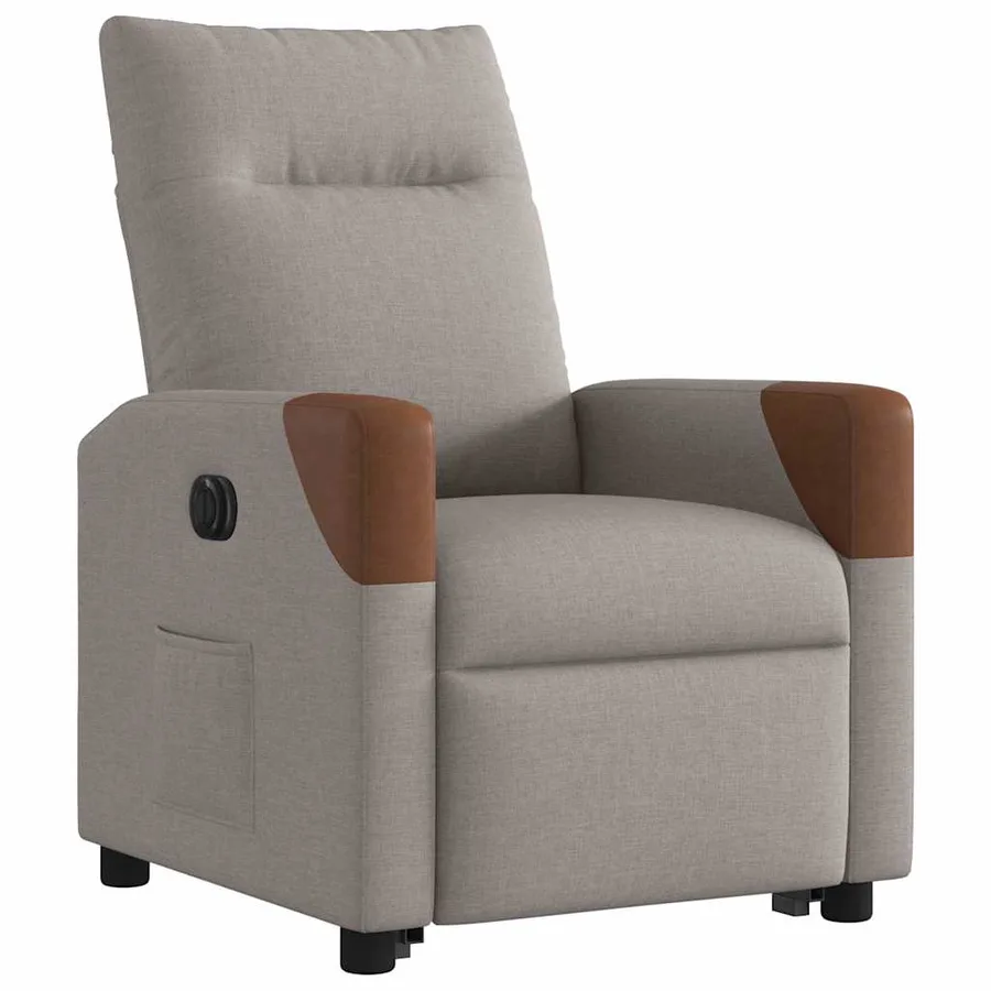Fauteuil inclinable électrique taupe tissu - 4