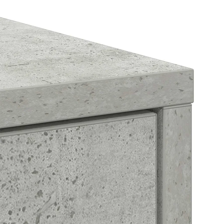 Buffet avec tiroir gris béton 80x34x76 cm bois d'ingénierie - 9