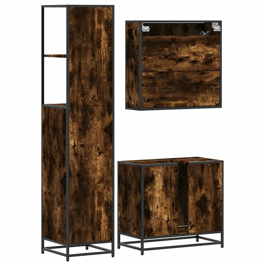 Ensemble de meubles de salle de bain 3 pcs Chêne fumé - 7