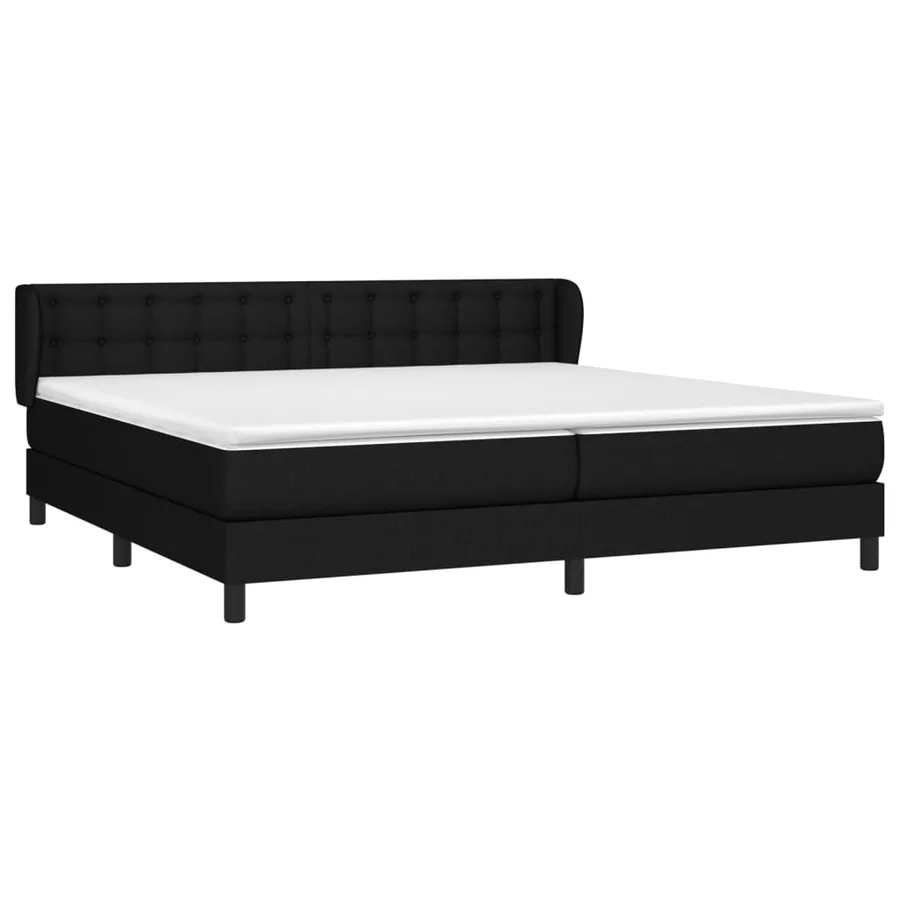 Sommier à lattes de lit avec matelas Noir 200x200 cm Tissu - 3