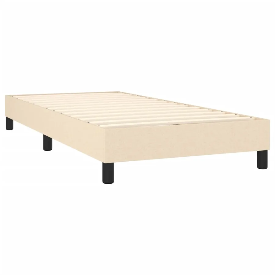 Sommier à lattes de lit et matelas Crème 90x190 cm Tissu - 4