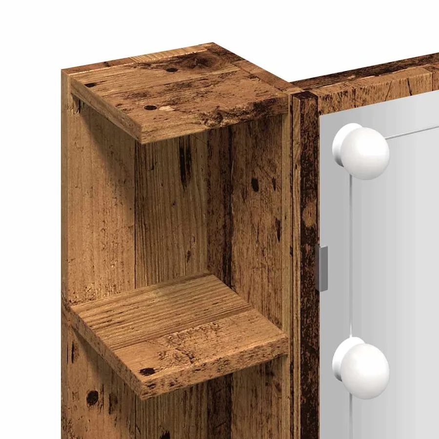 Armoire à miroir avec LED vieux bois 70x16,5x60 cm - 11