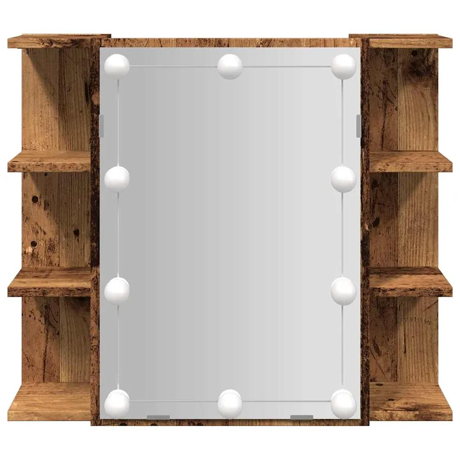 Armoire à miroir avec LED vieux bois 70x16,5x60 cm - 5