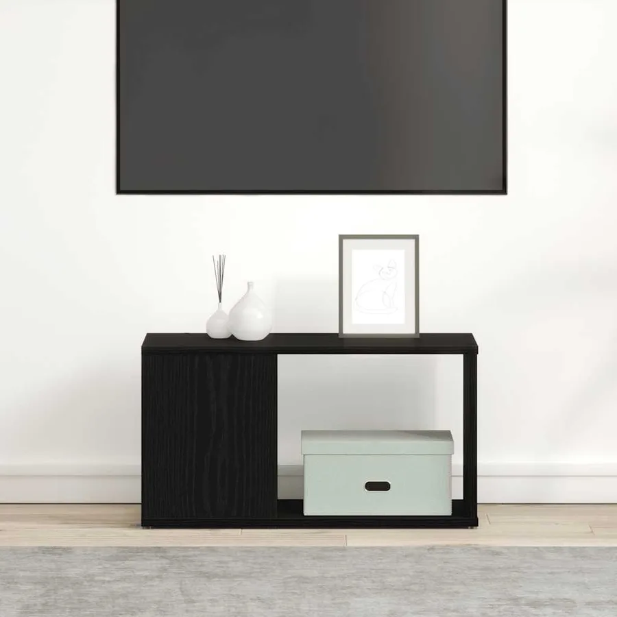 Meuble TV chêne noir 60x24x32 cm bois d'ingénierie - 2