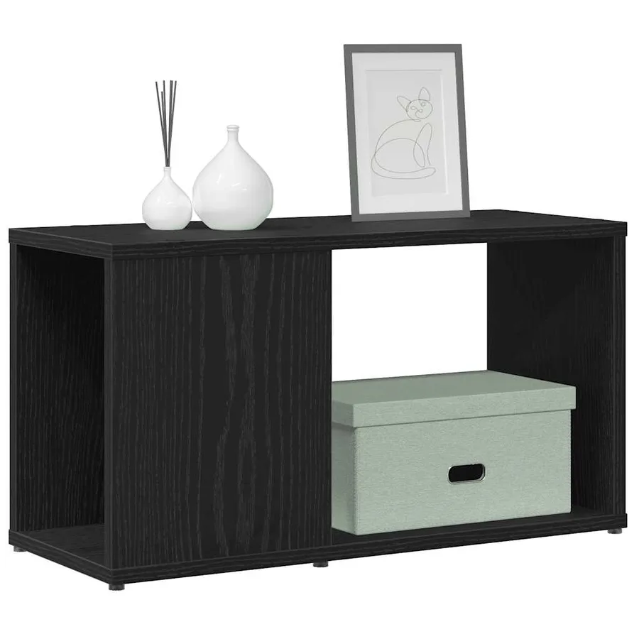 Meuble TV chêne noir 60x24x32 cm bois d'ingénierie - 4