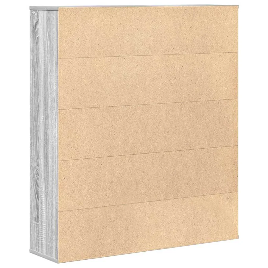 Bibliothèque sonoma gris 89x24x101,5 cm bois d'ingénierie - 6