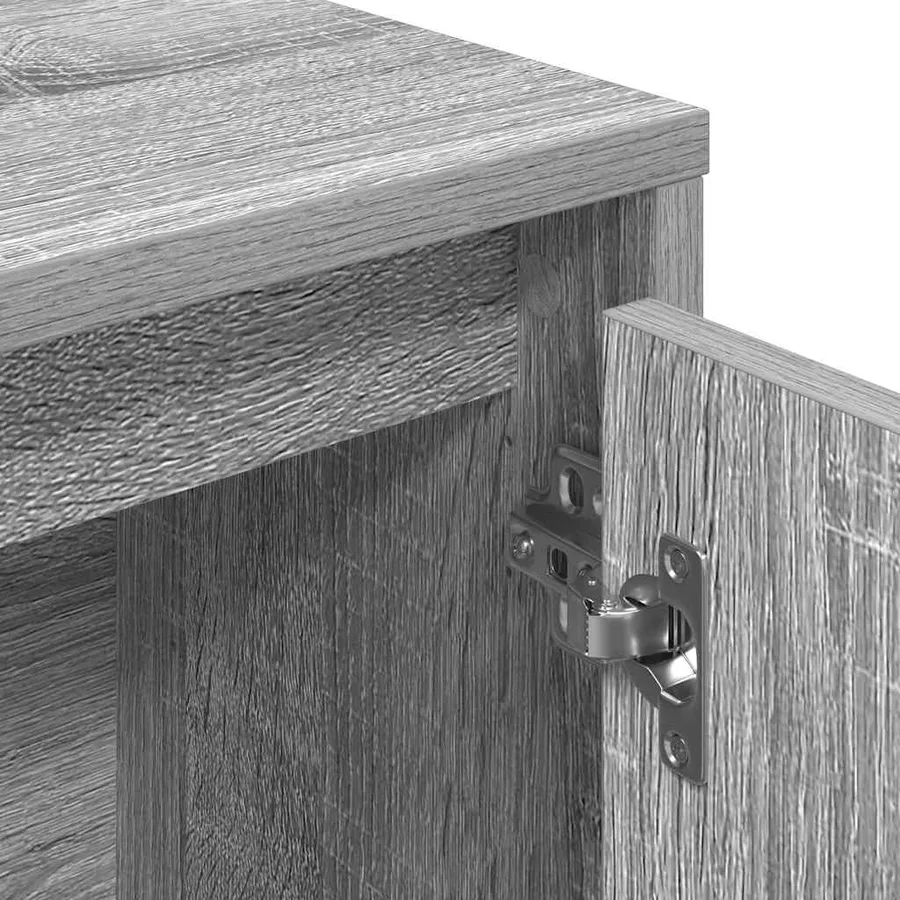 Bibliothèque sonoma gris 89x24x101,5 cm bois d'ingénierie - 8