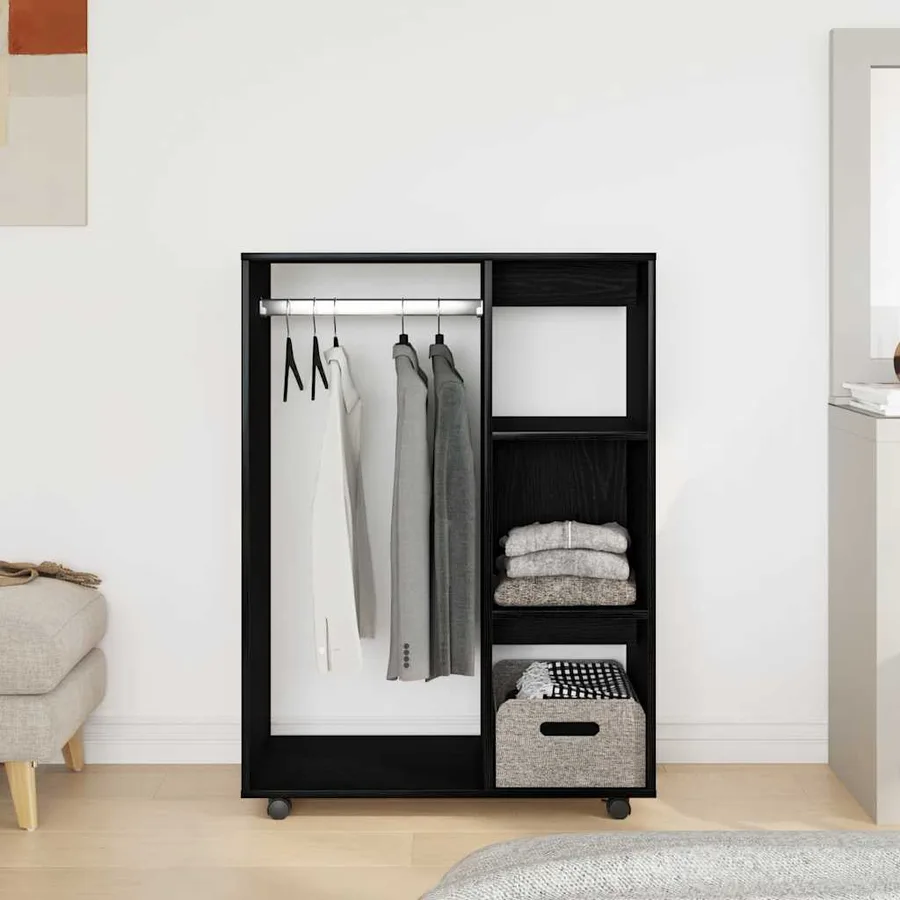 Armoire en chêne noir 80x40x110 cm Bois d'ingénierie - 3