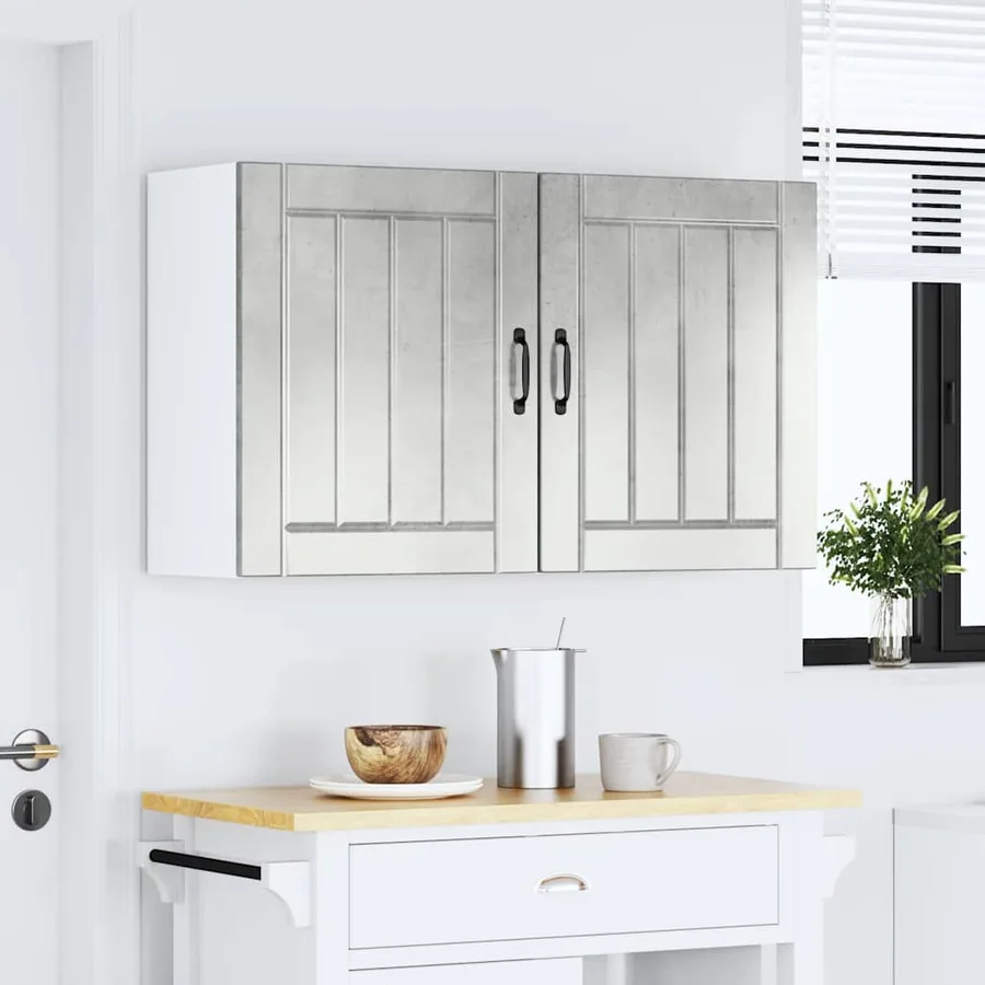 Armoires murales de cuisine 2 pcs Lucca en bois d'ingénierie gris béton - 3