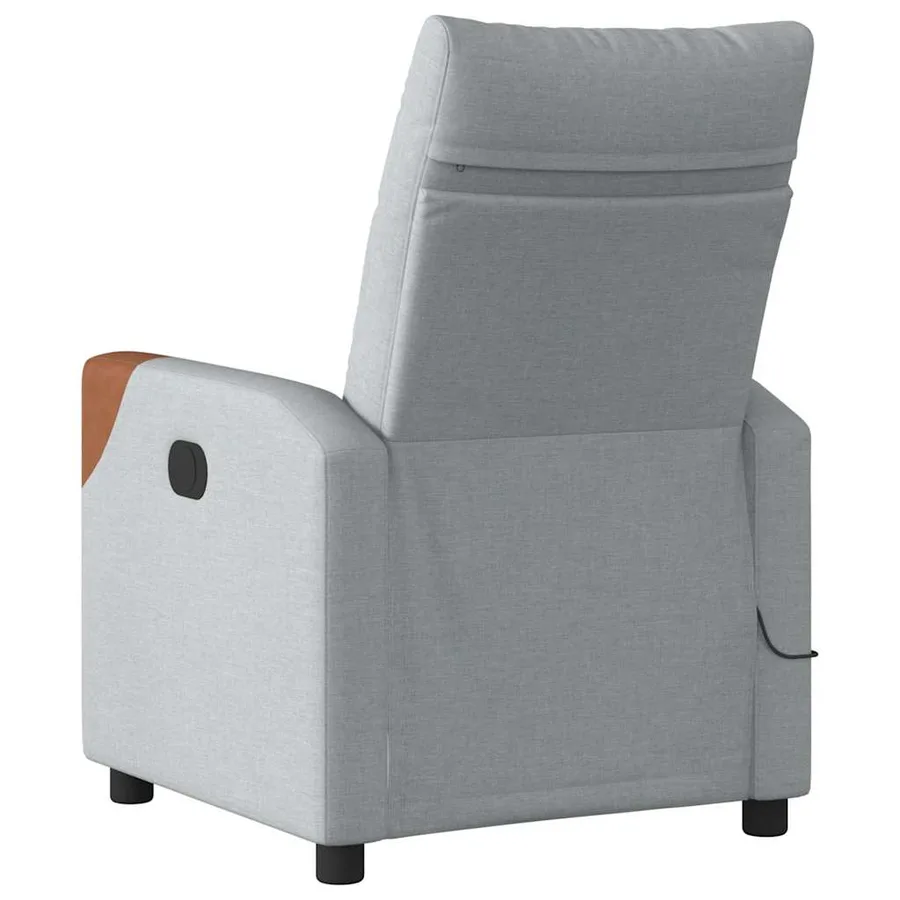 Fauteuil de massage inclinable électrique gris clair tissu - 7