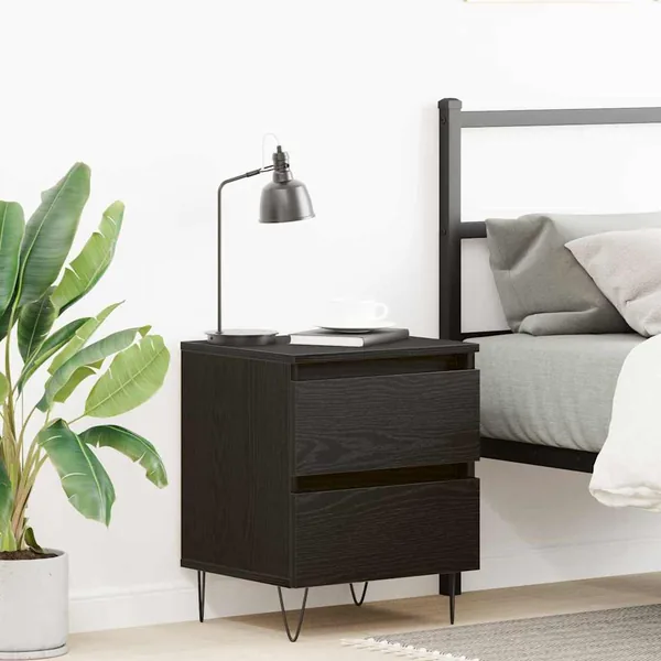 Cabinet de chevet Chêne noir 40 x 35 x 50 cm Bois d'ingénierie