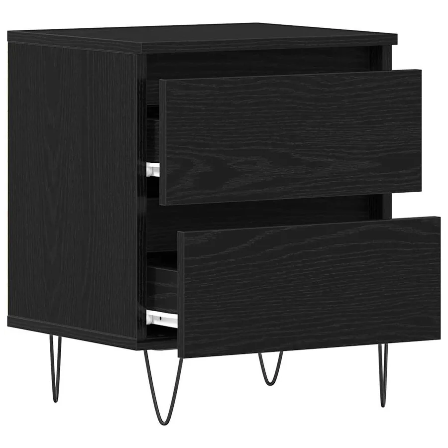 Cabinet de chevet Chêne noir 40 x 35 x 50 cm Bois d'ingénierie - 5