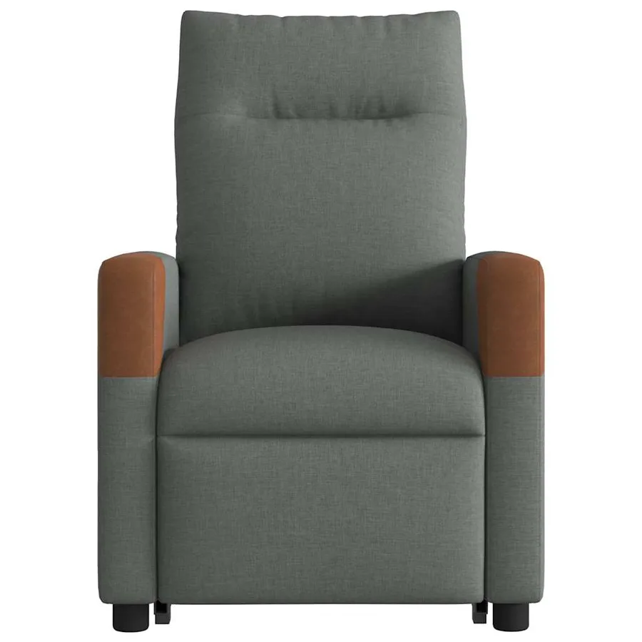 Fauteuil inclinable de massage électrique Gris foncé Tissu - 5