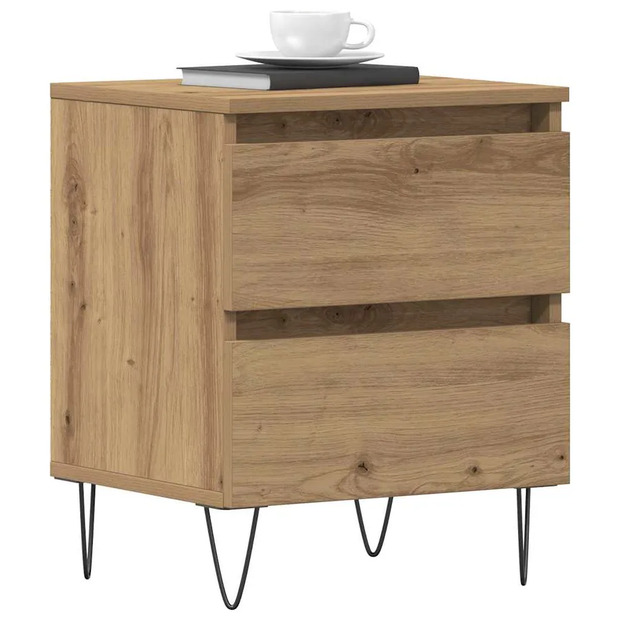 Cabinet de chevet chêne artisanal 40 x 35 x 50 cm - 3