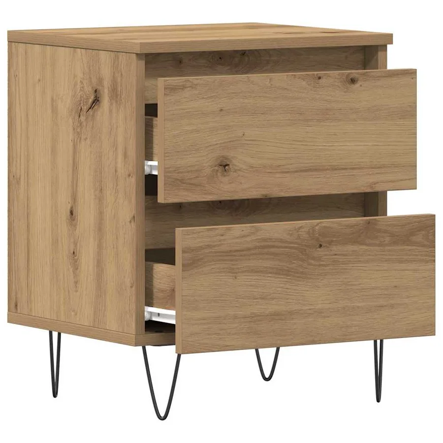 Cabinet de chevet chêne artisanal 40 x 35 x 50 cm - 5