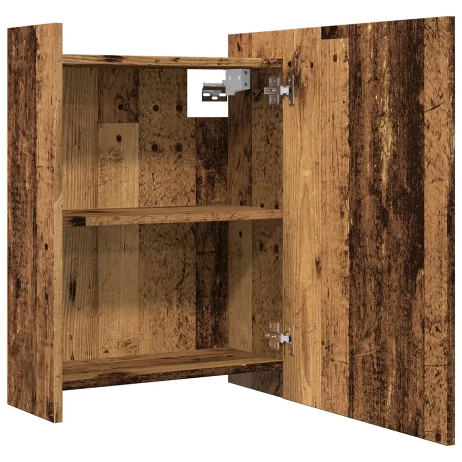 Armoire à miroir de salle de bain vieux bois 62,5x20,5x64 cm - 5
