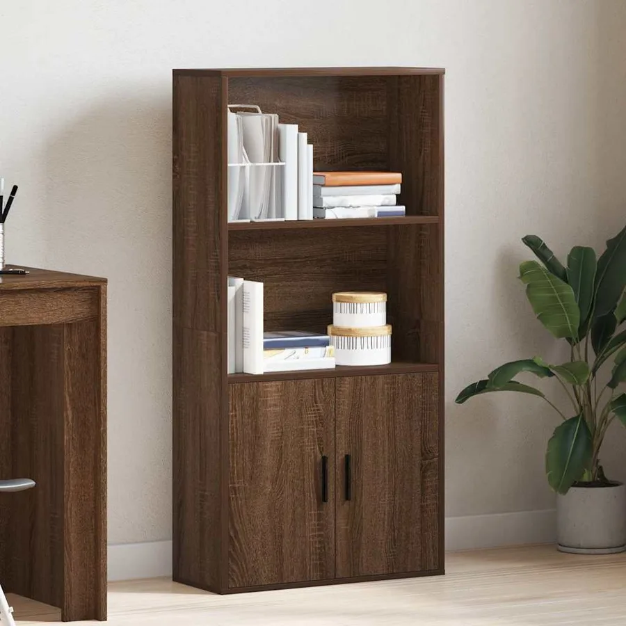 Bibliothèque chêne marron 60x24x120 cm bois d'ingénierie - 3