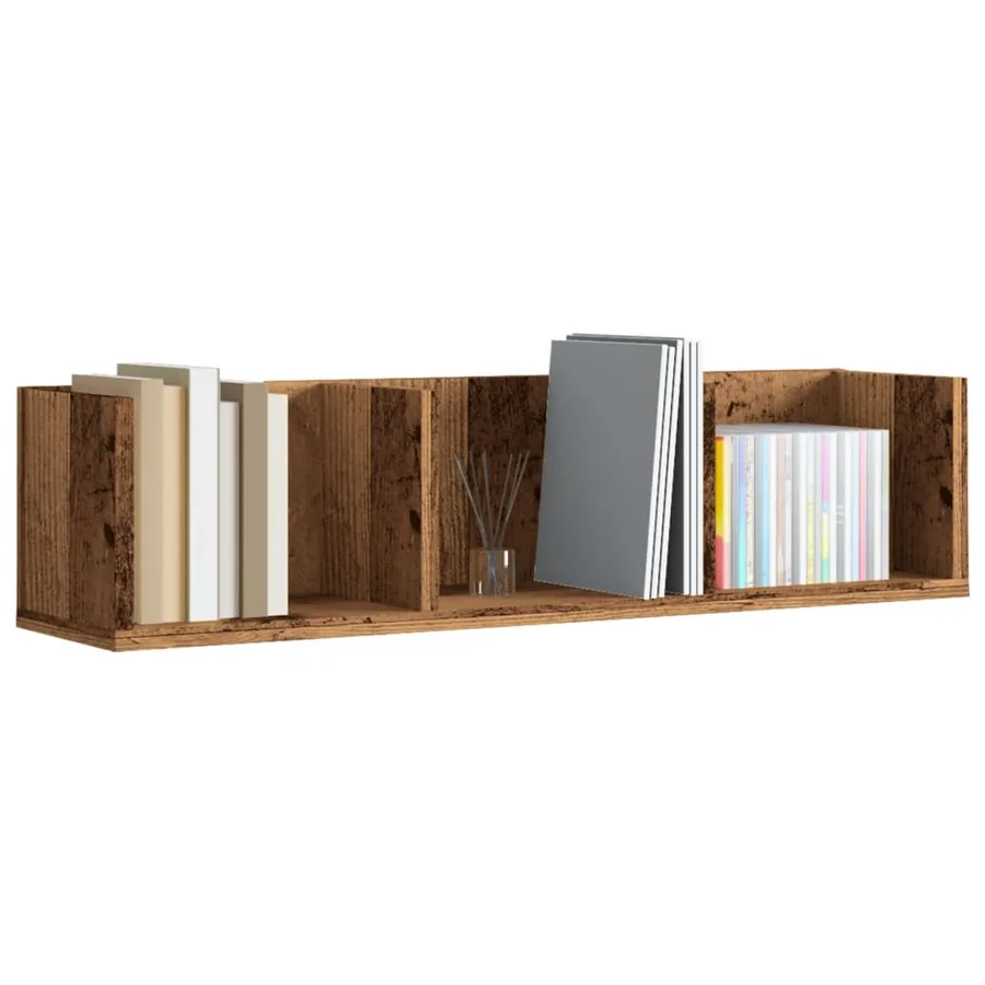 Étagère murale à CD vieux bois 75x18x18 cm bois d'ingénierie