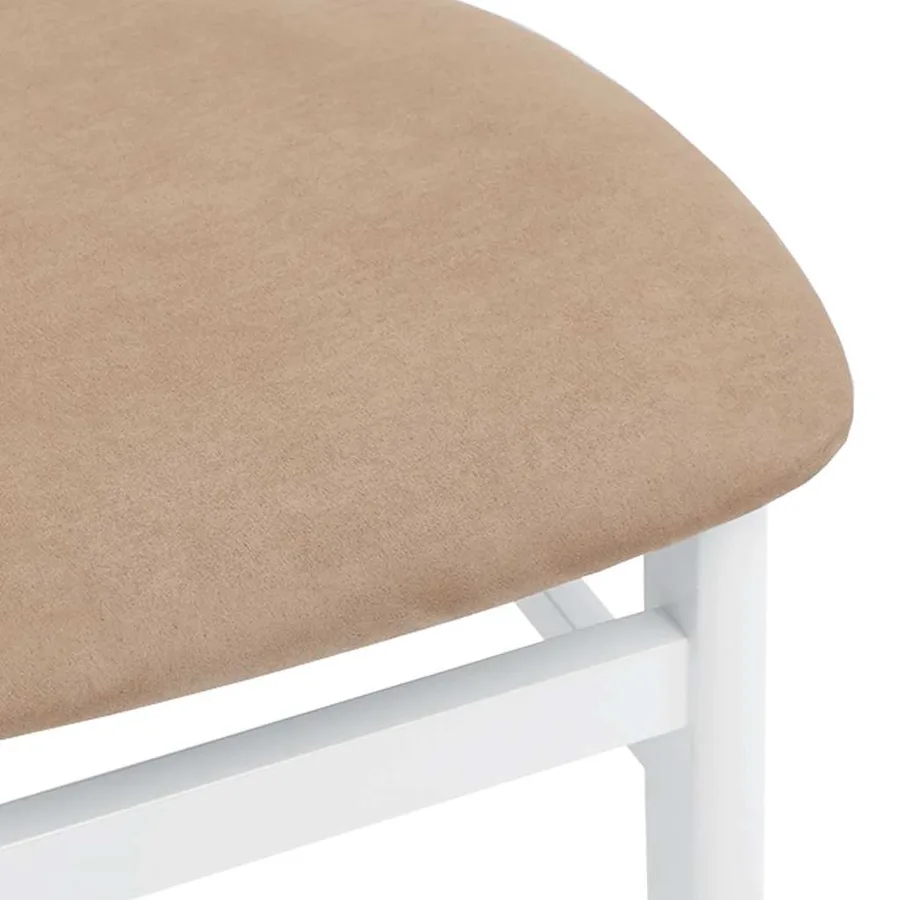 Chaises à manger coussins 2 pcs blanc bois massif caoutchouc - 8