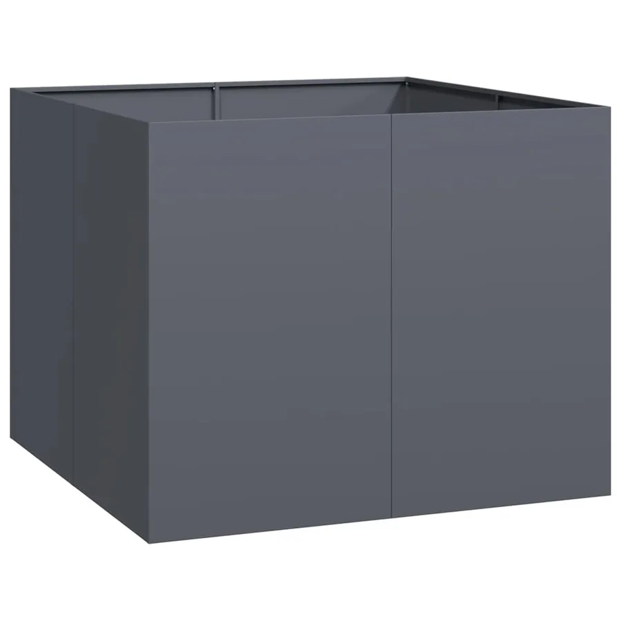 Jardinière anthracite 100x100x80 cm acier - 2