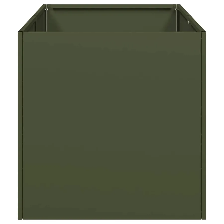 Jardinière vert olive 40x80x40 cm acier laminé à froid - 4