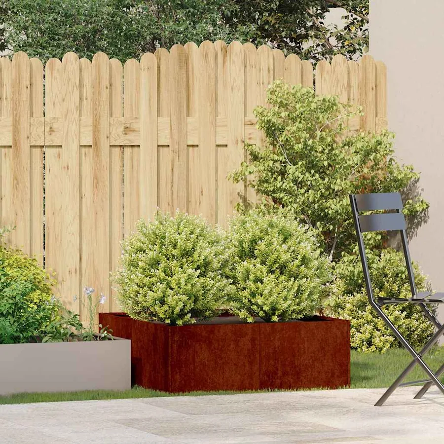 Jardinière rouillé 80x80x30 cm acier inoxydable