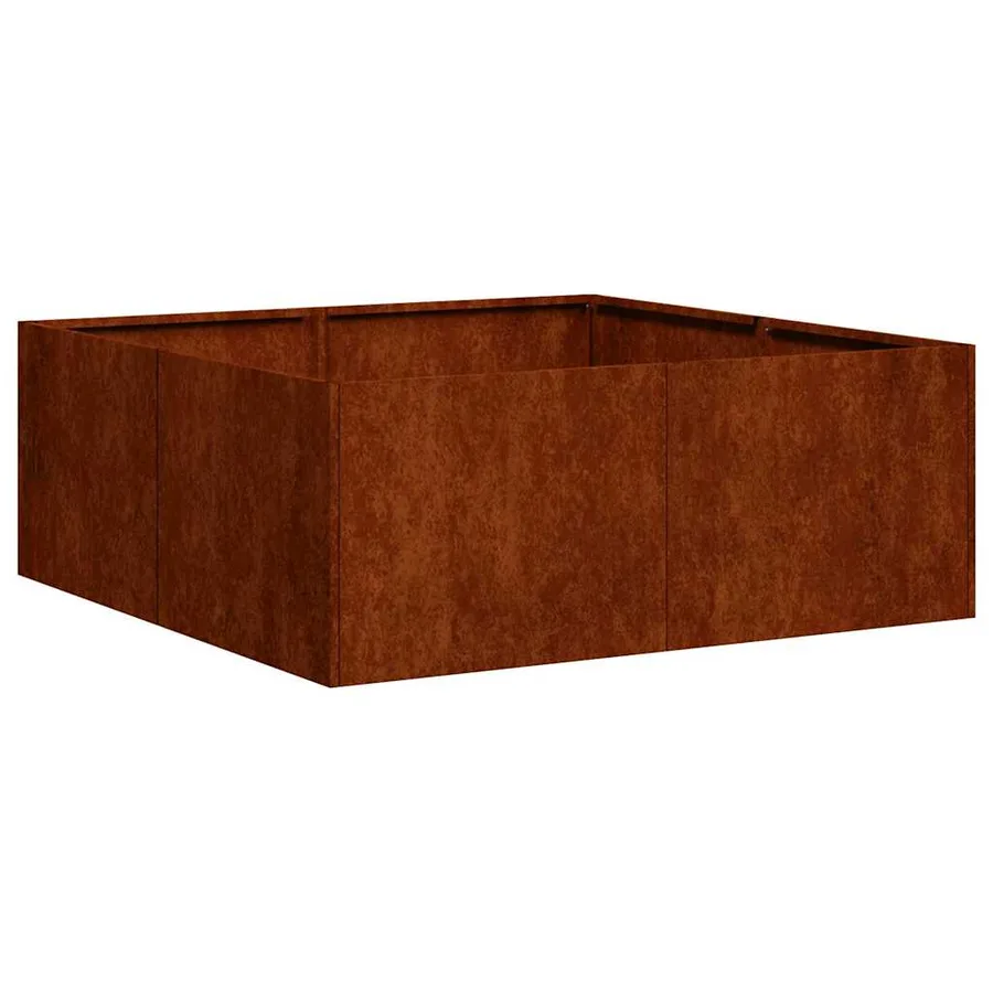 Jardinière rouillé 80x80x30 cm acier inoxydable - 2