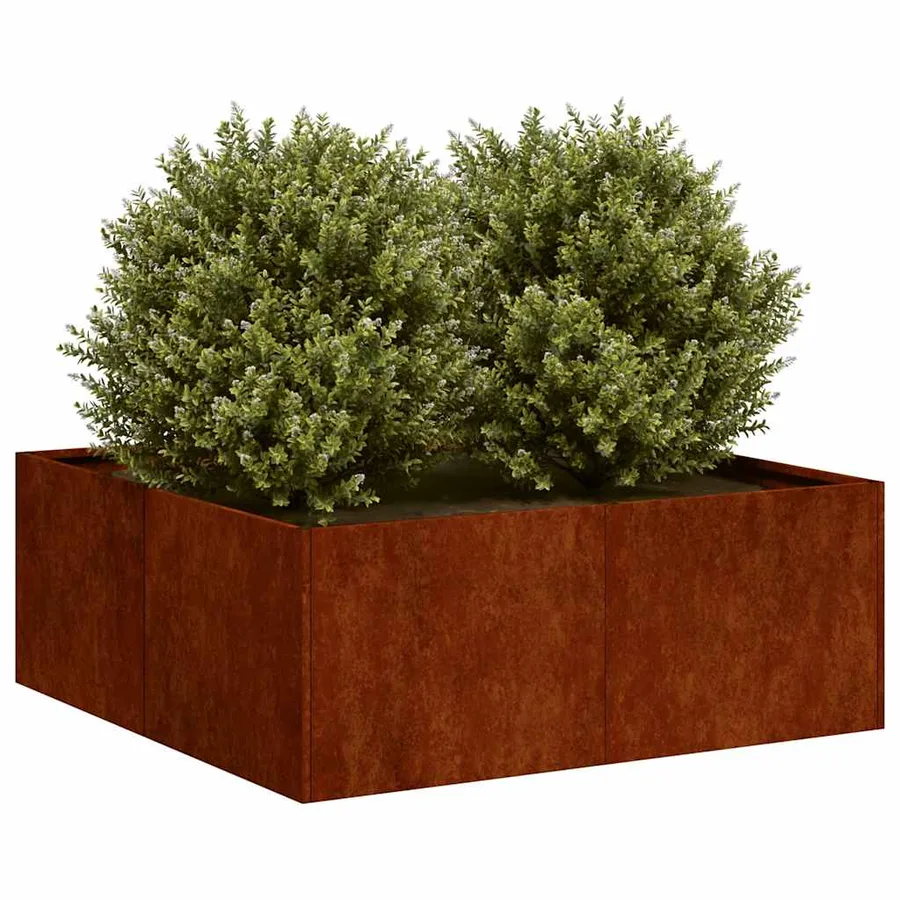Jardinière rouillé 80x80x30 cm acier inoxydable - 3