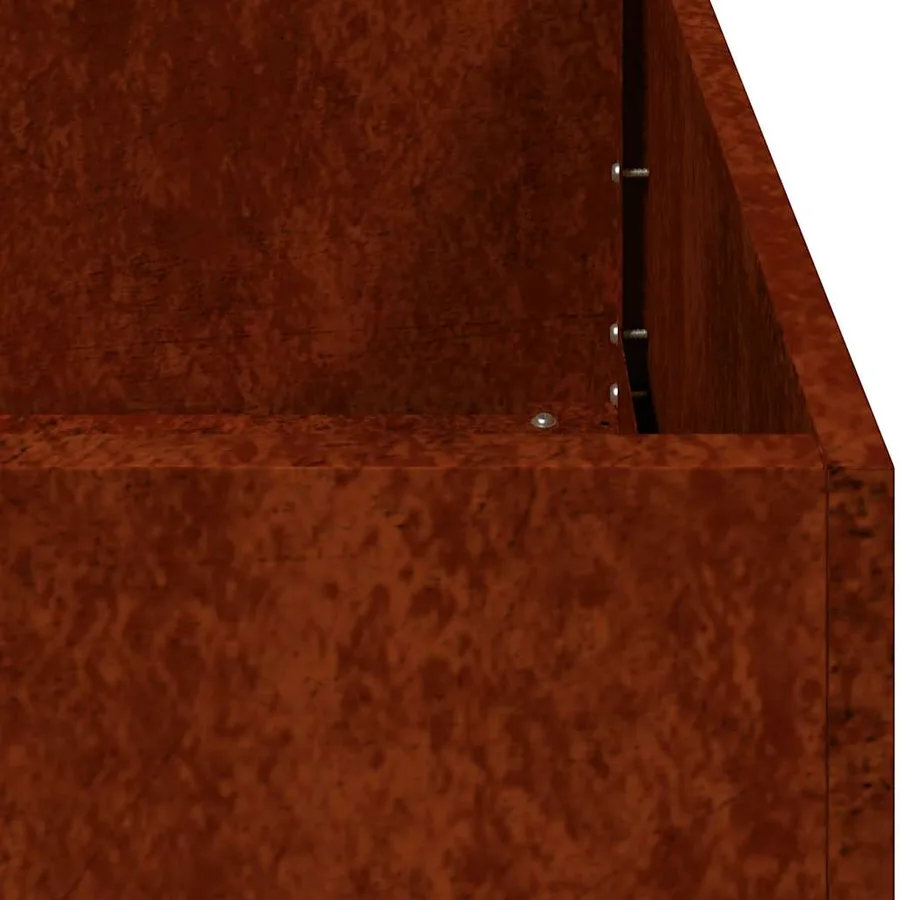 Jardinière rouillé 80x80x30 cm acier inoxydable - 9