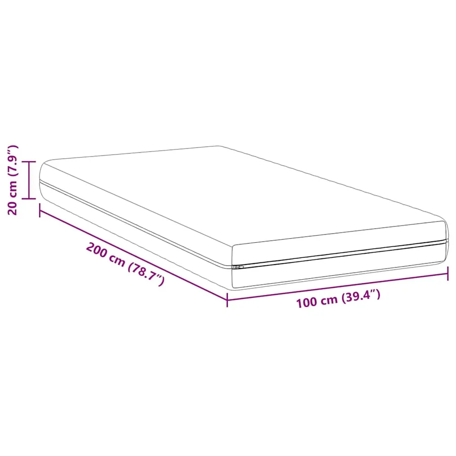 Matelas Blanc 100 x 200 cm Ressort ensaché - 8