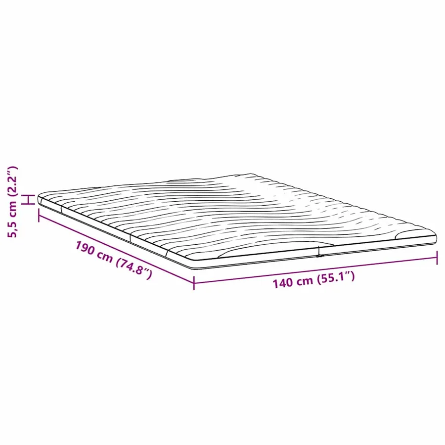 Surmatelas Blanc 140 x 190 cm Tissu en Tricot - 12