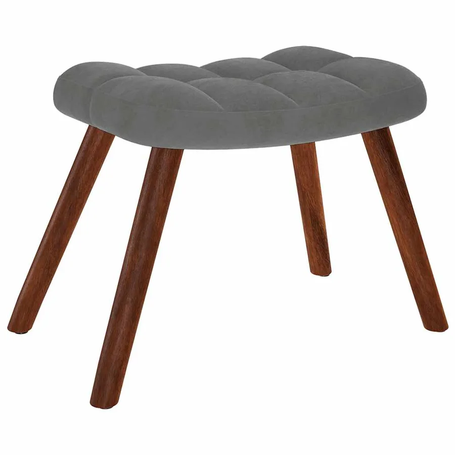 Fauteuil relax avec tabouret en velours gris foncé - 5