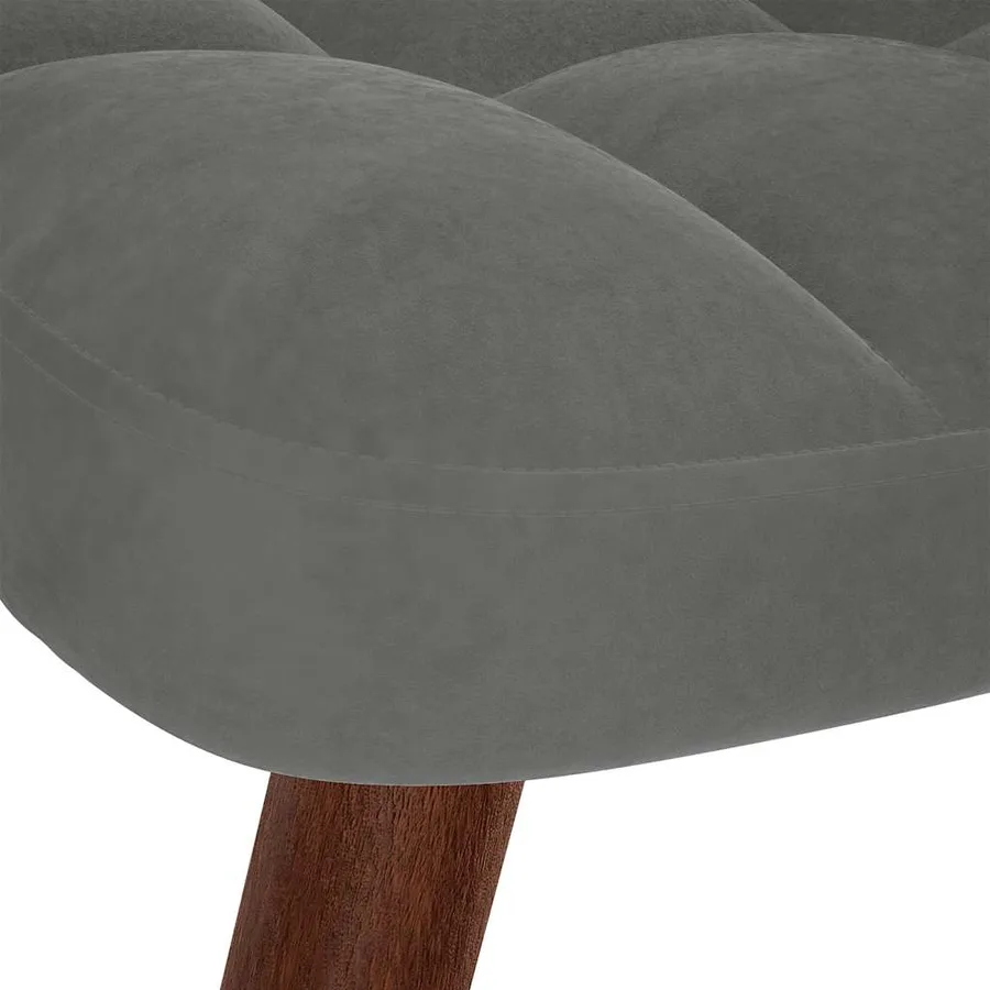Fauteuil relax avec tabouret en velours gris foncé - 8