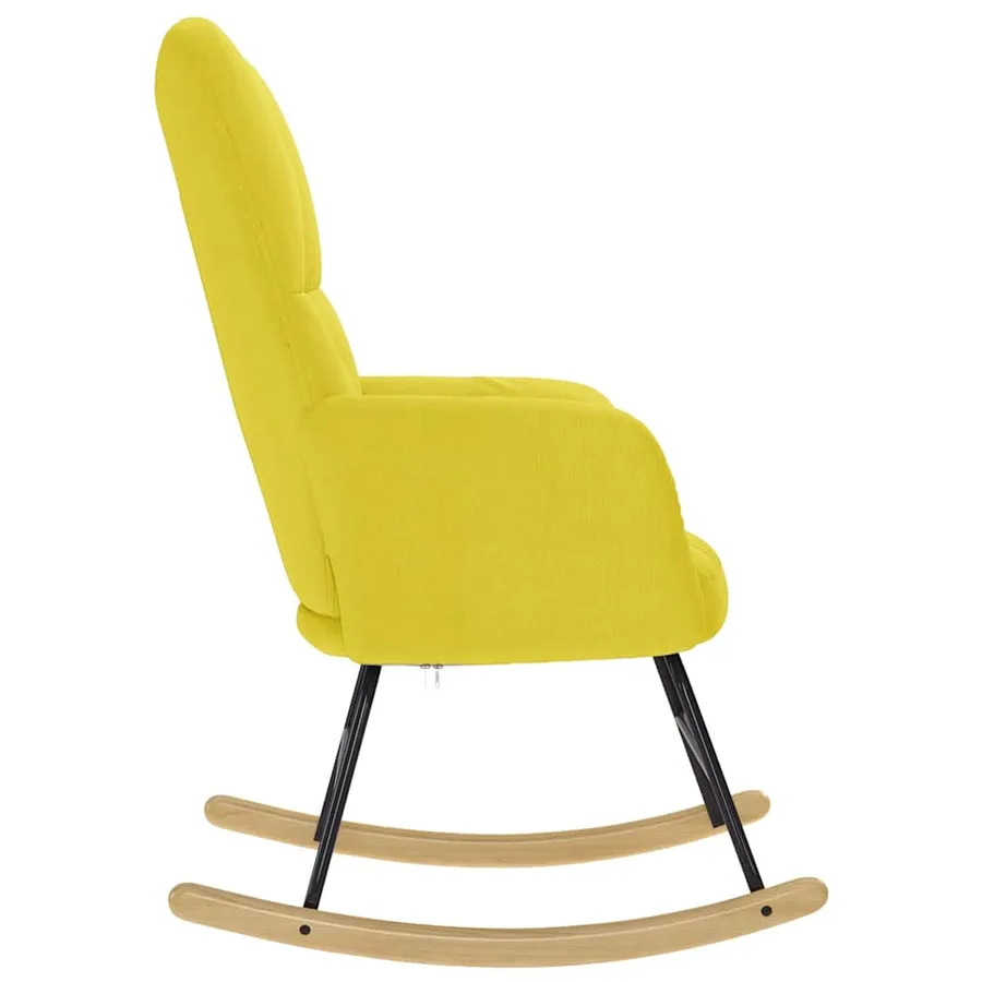 Chaise à bascule jaune clair tissu - 4