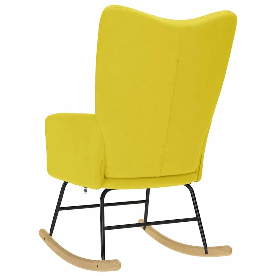 Chaise à bascule jaune clair tissu - 5