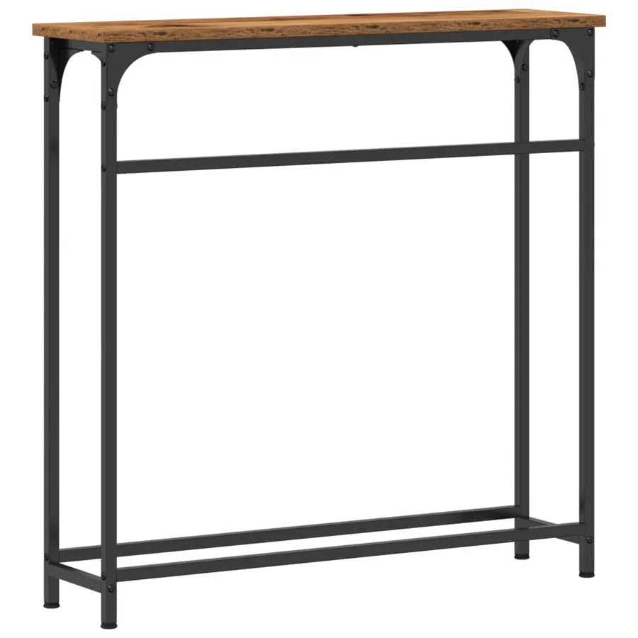 Table console Bois ancien 75 x 19,5 x 75 cm Bois d'ingénierie - 7